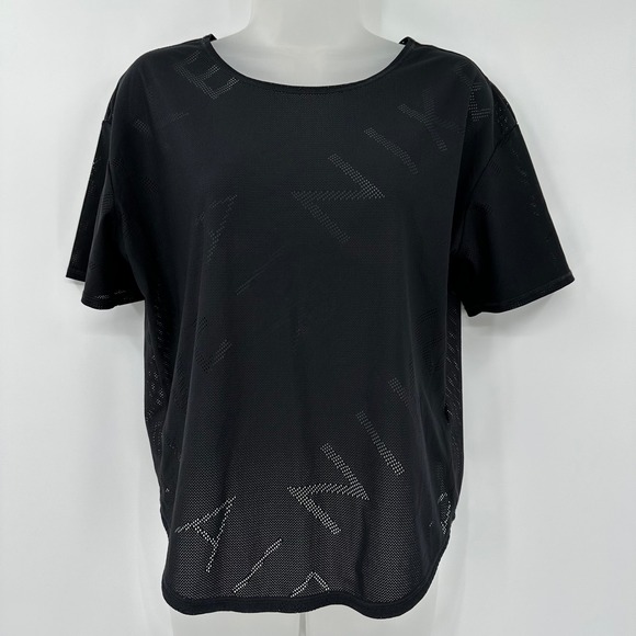 Nike Tops - Nike Air Dri-FIT Women's Training Top Black Perforated Lettering Graphic